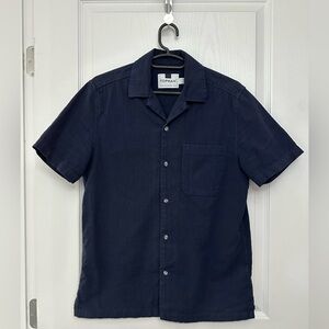Navy Topman Collared Button-Up Shirt